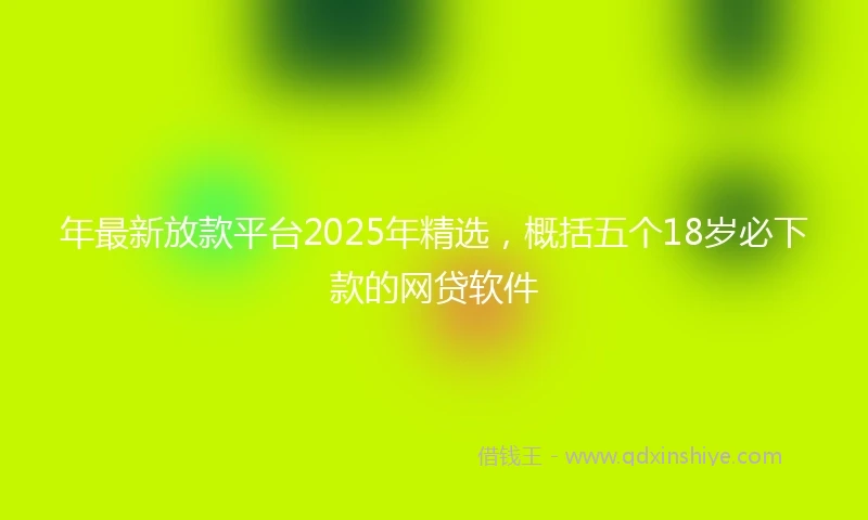 年最新放款平台2025年精选，概括五个18岁必下款的网贷软件