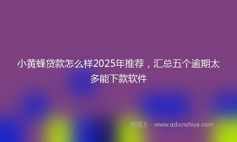 小黄蜂贷款怎么样2025年推荐，汇总五个逾期太多能下款软件
