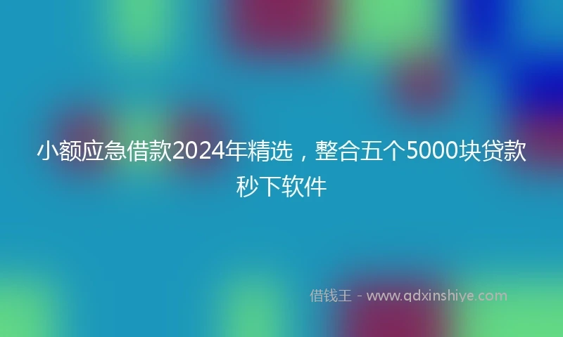 小额应急借款2024年精选，整合五个5000块贷款秒下软件