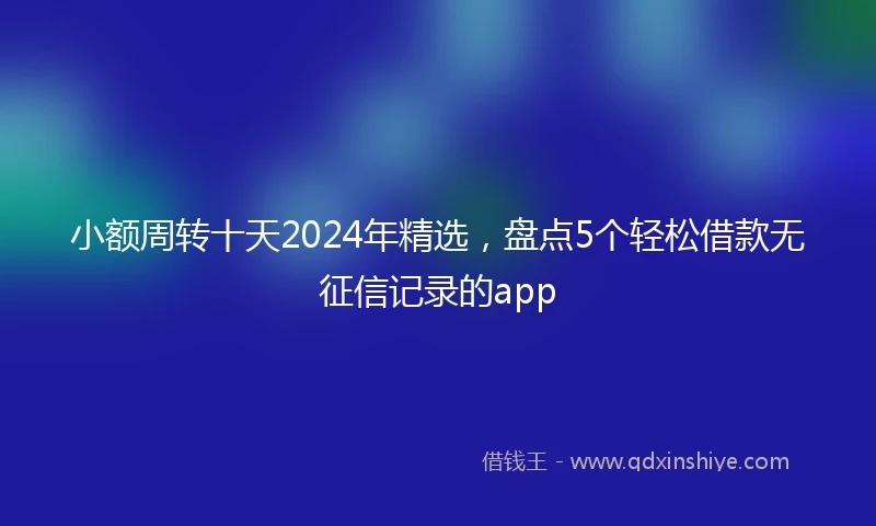 小额周转十天2024年精选，盘点5个轻松借款无征信记录的app