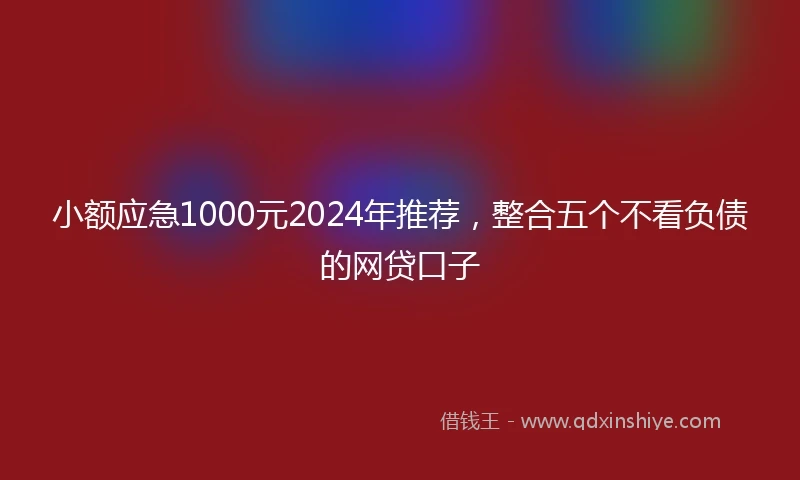 小额应急1000元2024年推荐，整合五个不看负债的网贷口子
