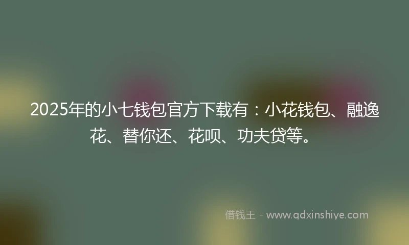 2025年的小七钱包官方下载有：小花钱包、融逸花、替你还、花呗、功夫贷等。
