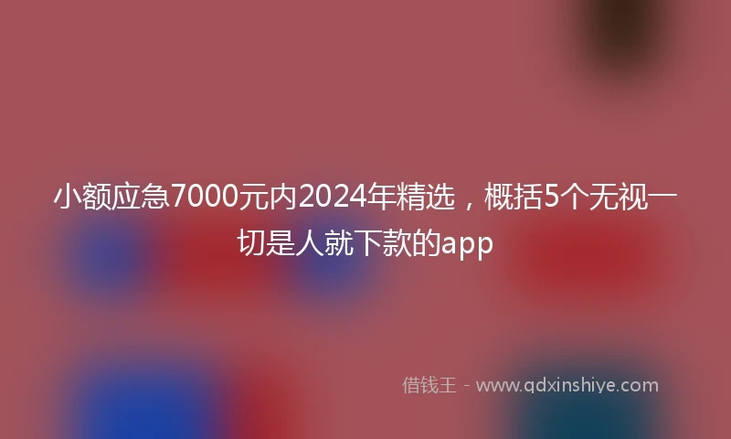 小额应急7000元内2024年精选，概括5个无视一切是人就下款的app