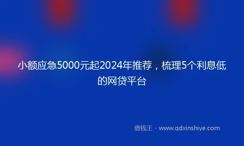 小额应急5000元起2024年推荐，梳理5个利息低的网贷平台