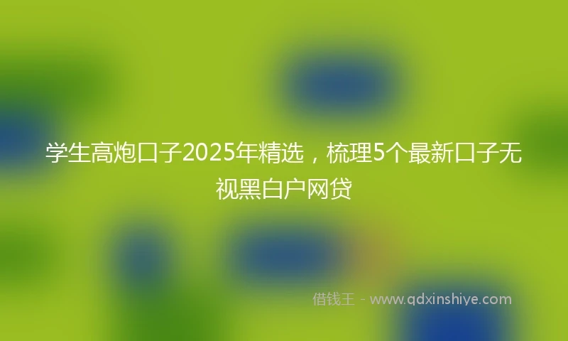 学生高炮口子2025年精选，梳理5个最新口子无视黑白户网贷