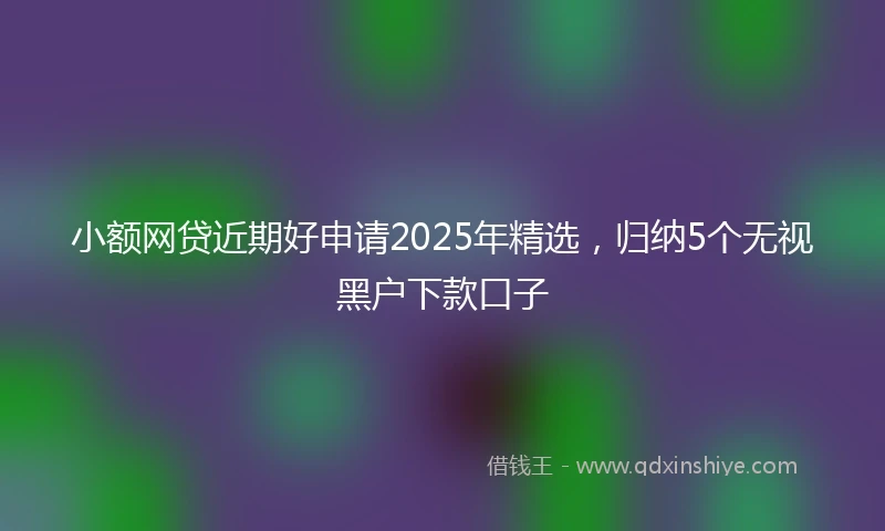 小额网贷近期好申请2025年精选，归纳5个无视黑户下款口子