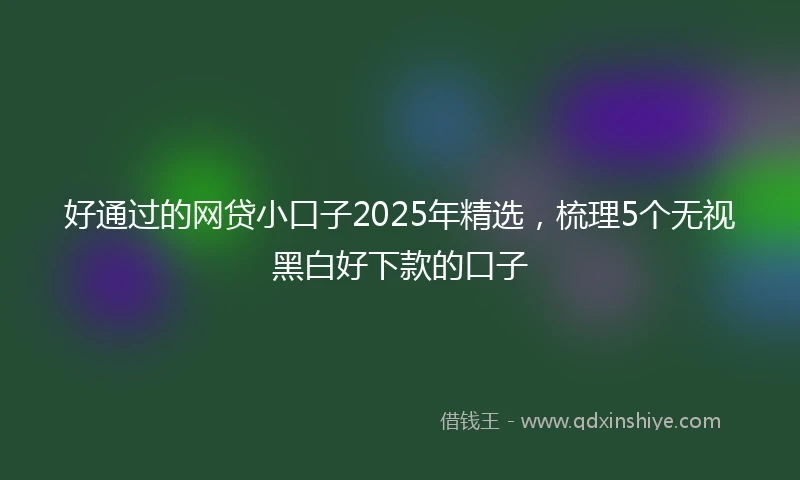 好通过的网贷小口子2025年精选，梳理5个无视黑白好下款的口子