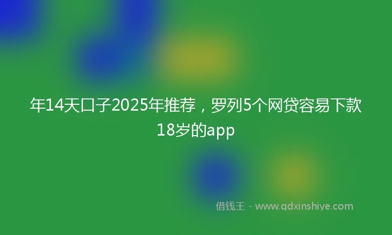 年14天口子2025年推荐，罗列5个网贷容易下款18岁的app