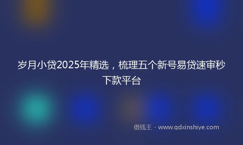岁月小贷2025年精选，梳理五个新号易贷速审秒下款平台