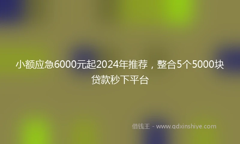 小额应急6000元起2024年推荐，整合5个5000块贷款秒下平台