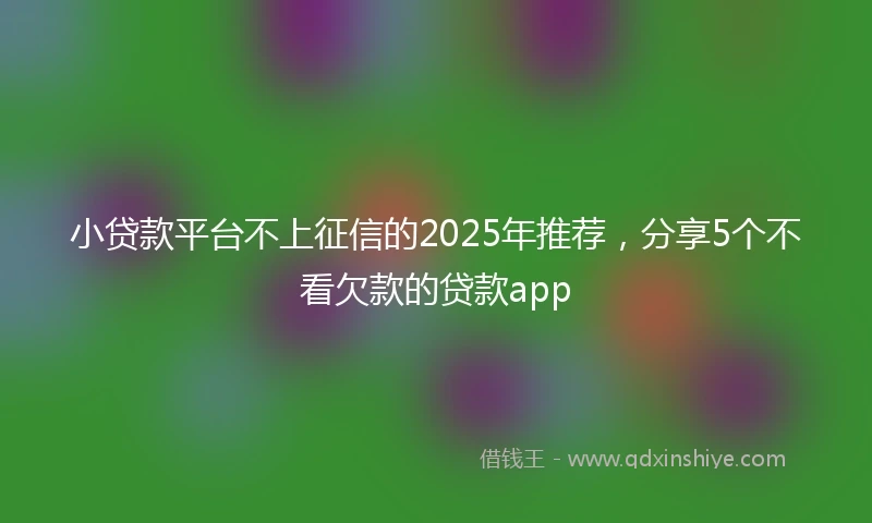 小贷款平台不上征信的2025年推荐，分享5个不看欠款的贷款app