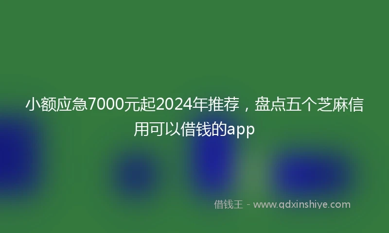 小额应急7000元起2024年推荐，盘点五个芝麻信用可以借钱的app