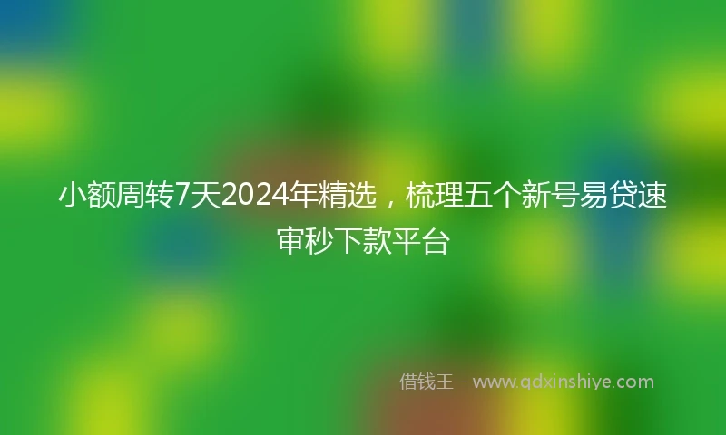 小额周转7天2024年精选，梳理五个新号易贷速审秒下款平台