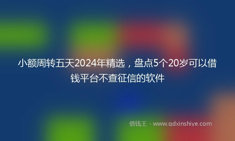 小额周转五天2024年精选，盘点5个20岁可以借钱平台不查征信的软件
