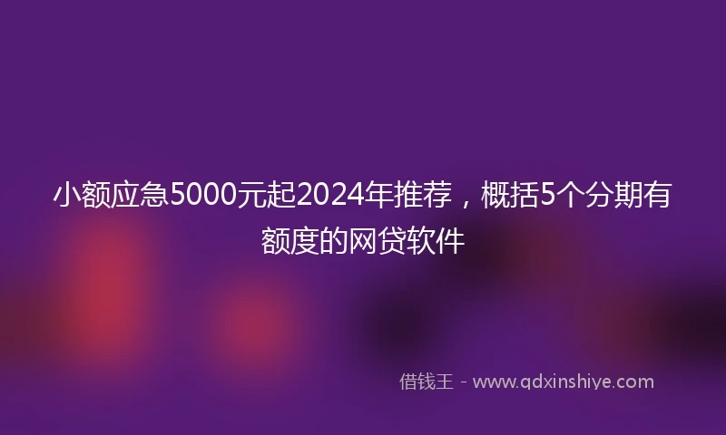 小额应急5000元起2024年推荐，概括5个分期有额度的网贷软件
