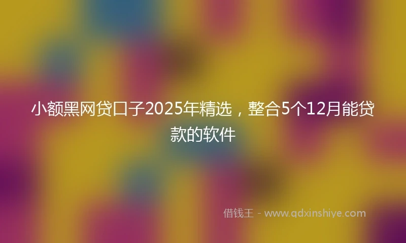 小额黑网贷口子2025年精选,整合5个12月能贷款的软件