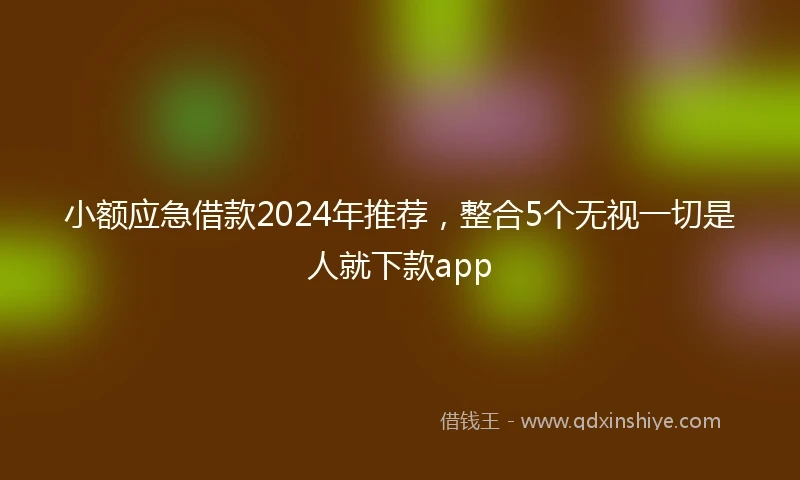 小额应急借款2024年推荐，整合5个无视一切是人就下款app