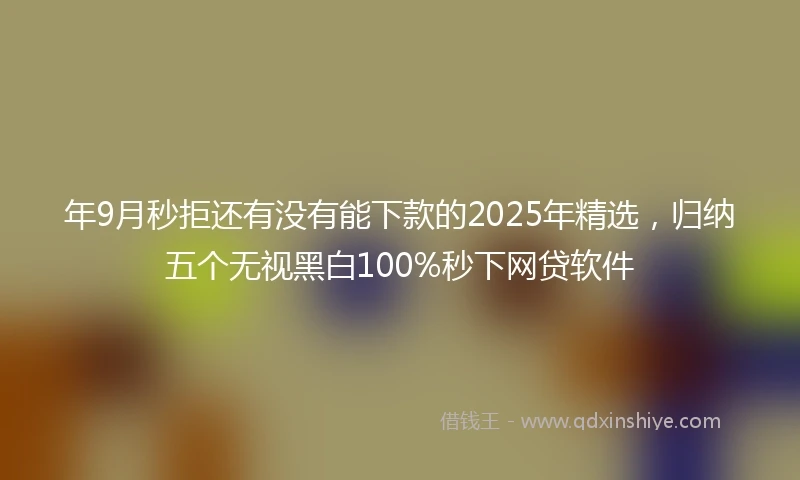 年9月秒拒还有没有能下款的2025年精选，归纳五个无视黑白100%秒下网贷软件