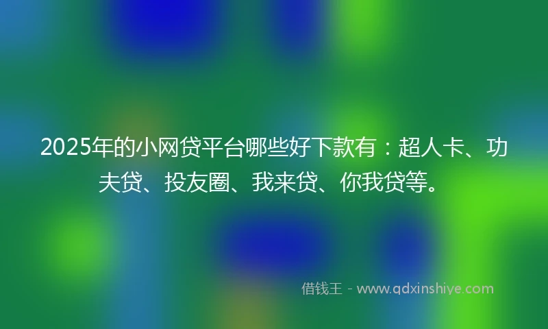 2025年的小网贷平台哪些好下款有：超人卡、功夫贷、投友圈、我来贷、你我贷等。