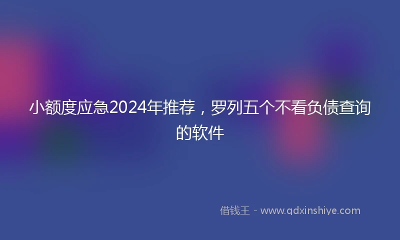 小额度应急2024年推荐，罗列五个不看负债查询的软件