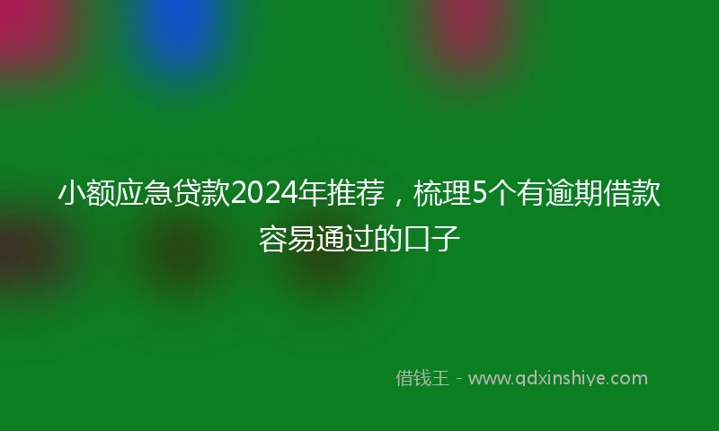 小额应急贷款2024年推荐，梳理5个有逾期借款容易通过的口子