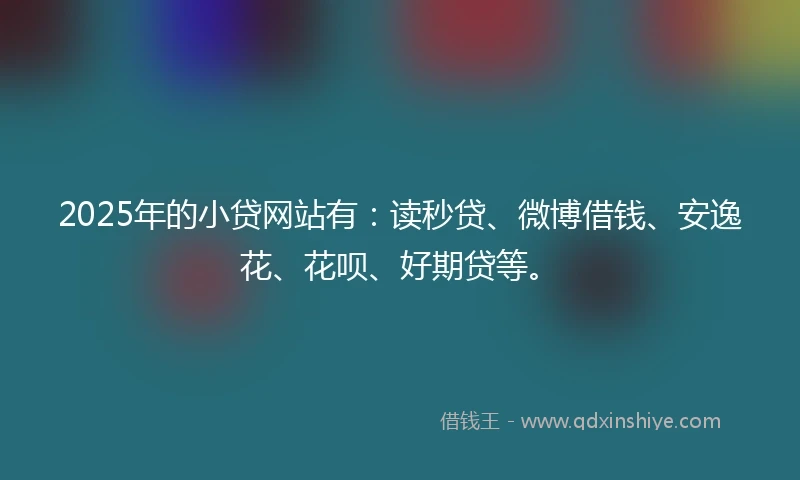 2025年的小贷网站有：读秒贷、微博借钱、安逸花、花呗、好期贷等。