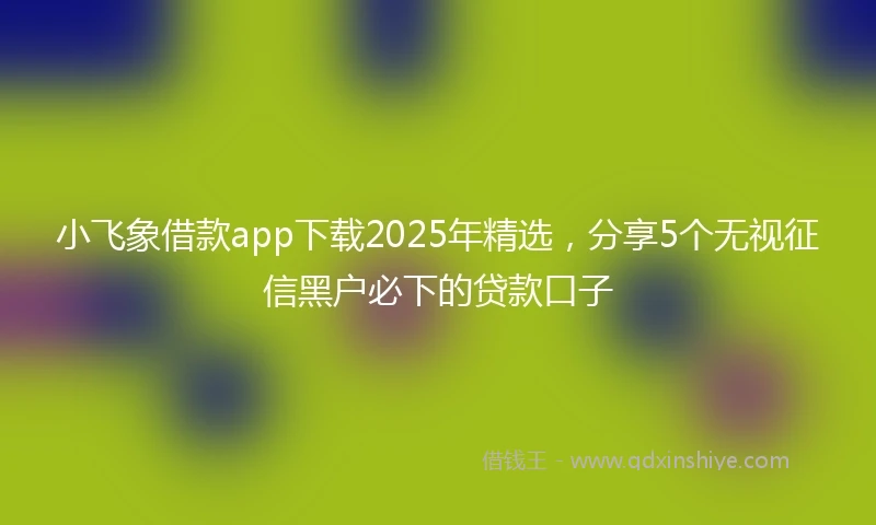 小飞象借款app下载2025年精选，分享5个无视征信黑户必下的贷款口子
