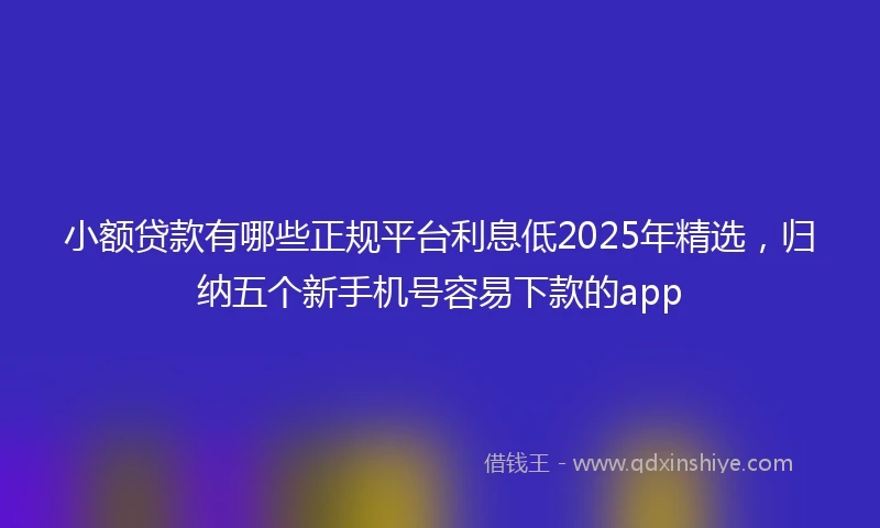 小额贷款有哪些正规平台利息低2025年精选，归纳五个新手机号容易下款的app