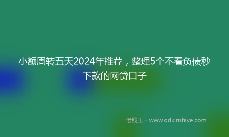 小额周转五天2024年推荐，整理5个不看负债秒下款的网贷口子