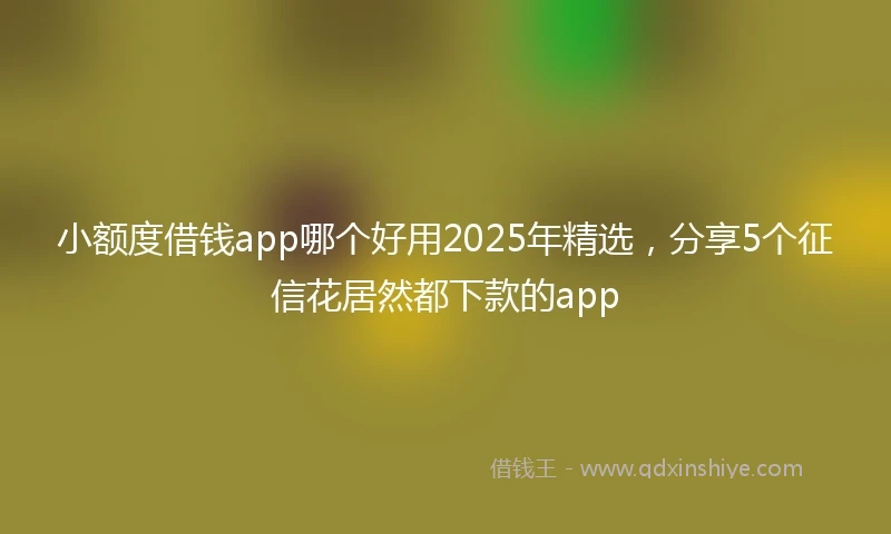 小额度借钱app哪个好用2025年精选，分享5个征信花居然都下款的app