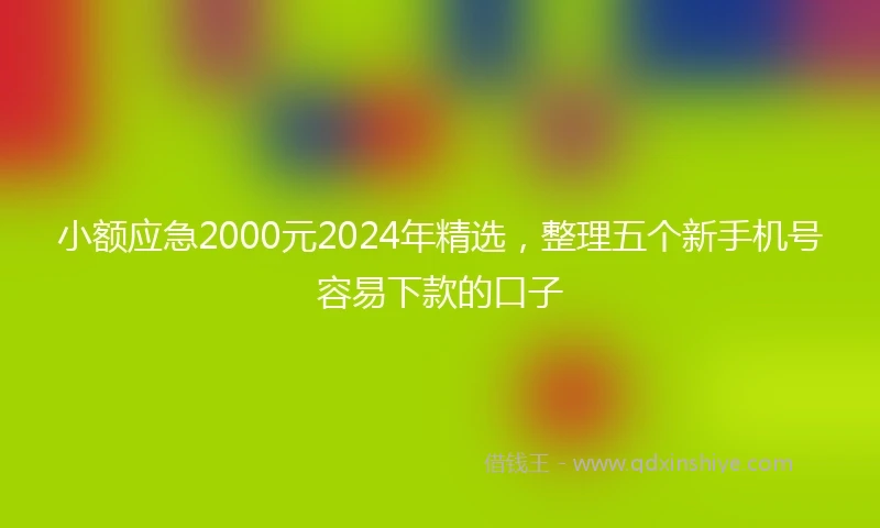 小额应急2000元2024年精选，整理五个新手机号容易下款的口子