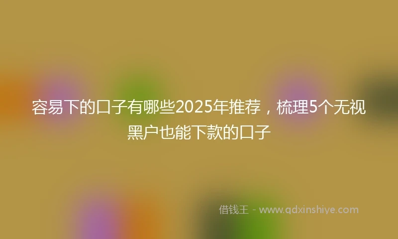 容易下的口子有哪些2025年推荐，梳理5个无视黑户也能下款的口子