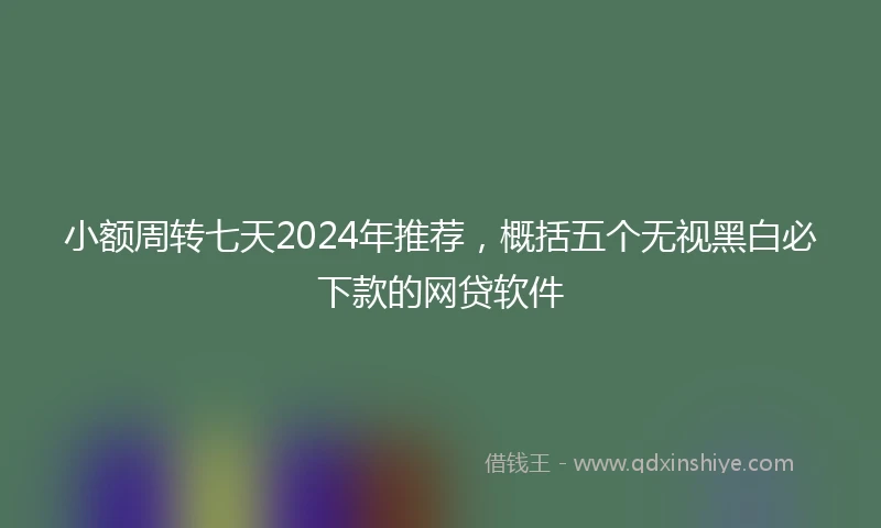 小额周转七天2024年推荐，概括五个无视黑白必下款的网贷软件