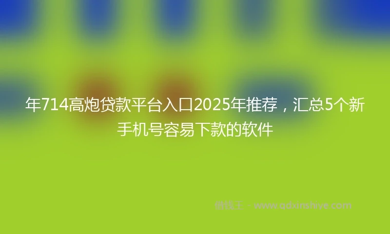 年714高炮贷款平台入口2025年推荐，汇总5个新手机号容易下款的软件