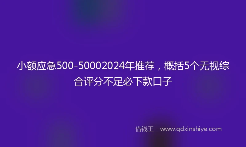 小额应急500-50002024年推荐，概括5个无视综合评分不足必下款口子