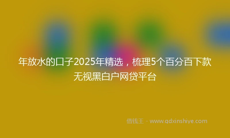 年放水的口子2025年精选，梳理5个百分百下款无视黑白户网贷平台