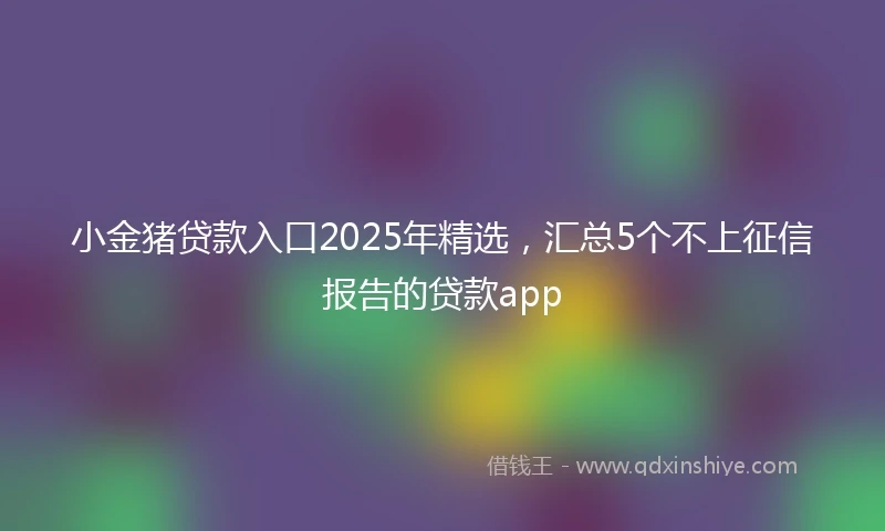 小金猪贷款入口2025年精选，汇总5个不上征信报告的贷款app