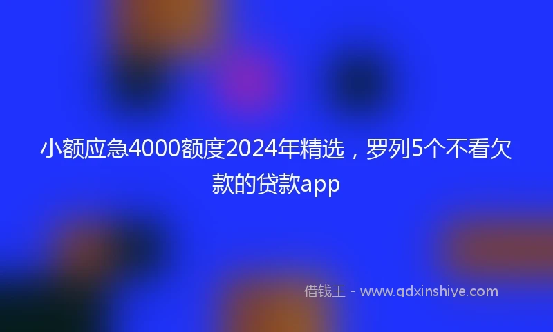 小额应急4000额度2024年精选，罗列5个不看欠款的贷款app