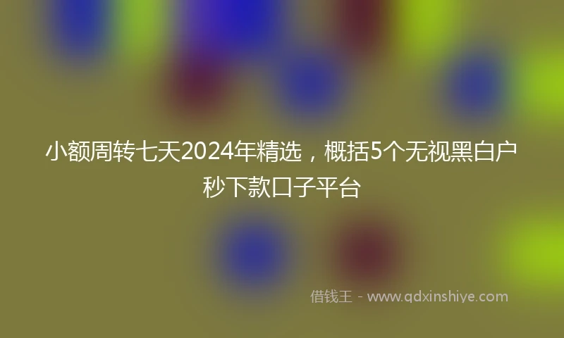小额周转七天2024年精选，概括5个无视黑白户秒下款口子平台