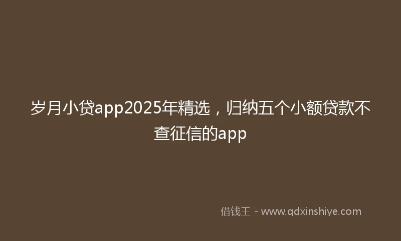 岁月小贷app2025年精选，归纳五个小额贷款不查征信的app