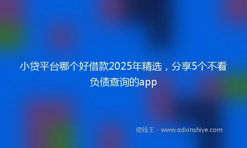 小贷平台哪个好借款2025年精选，分享5个不看负债查询的app
