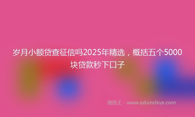 岁月小额贷查征信吗2025年精选，概括五个5000块贷款秒下口子