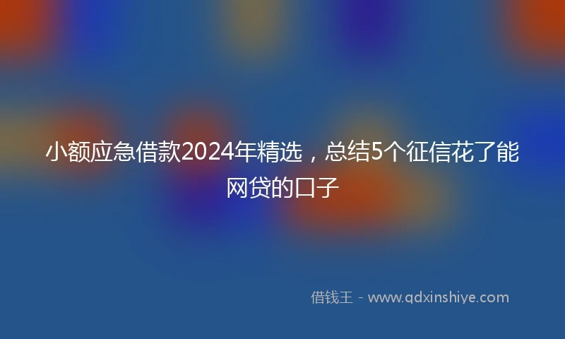 小额应急借款2024年精选，总结5个征信花了能网贷的口子