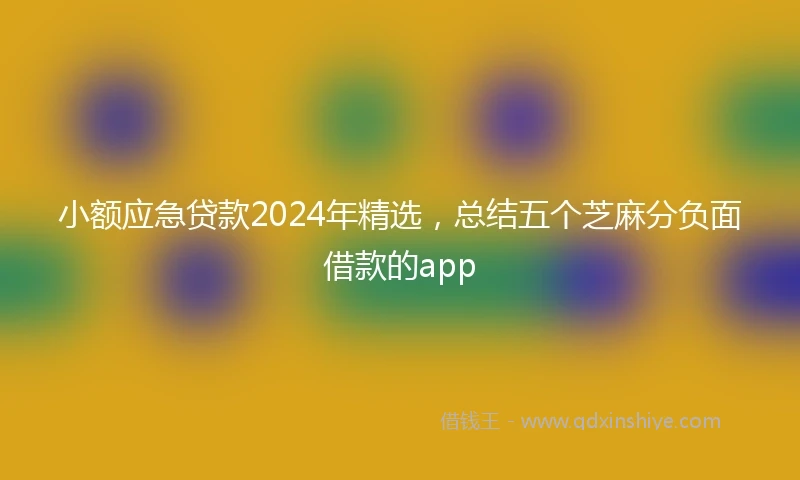 小额应急贷款2024年精选,总结五个芝麻分负面借款的app