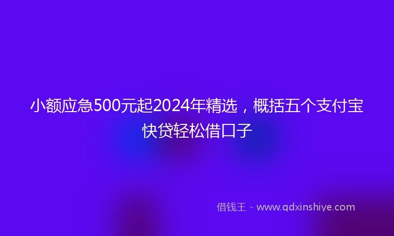 小额应急500元起2024年精选，概括五个支付宝快贷轻松借口子