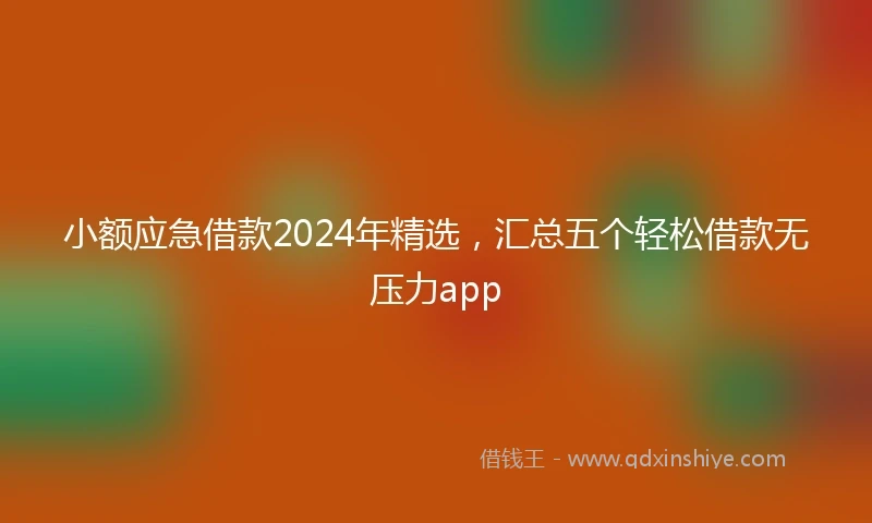 小额应急借款2024年精选，汇总五个轻松借款无压力app