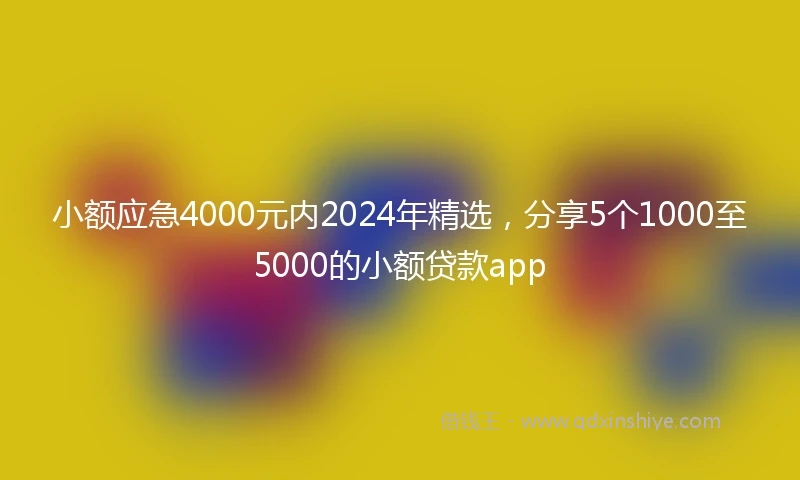 小额应急4000元内2024年精选，分享5个1000至5000的小额贷款app