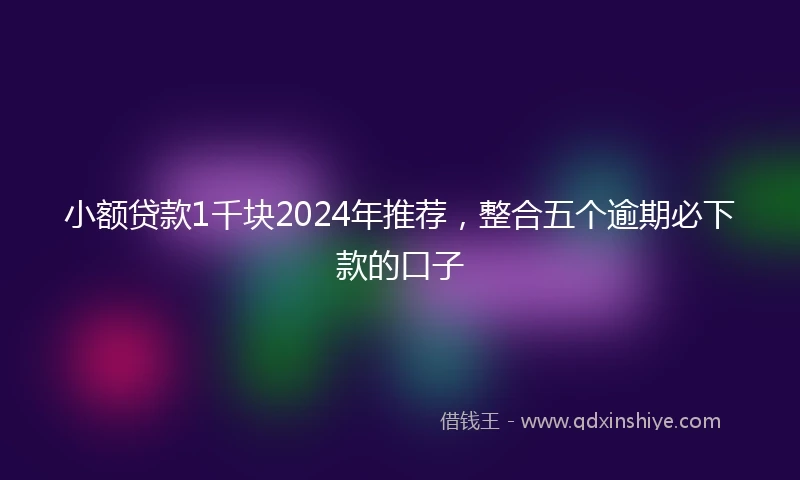 小额贷款1千块2024年推荐，整合五个逾期必下款的口子
