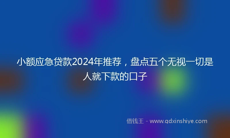 小额应急贷款2024年推荐,盘点五个无视一切是人就下款的口子
