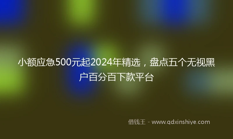小额应急500元起2024年精选，盘点五个无视黑户百分百下款平台